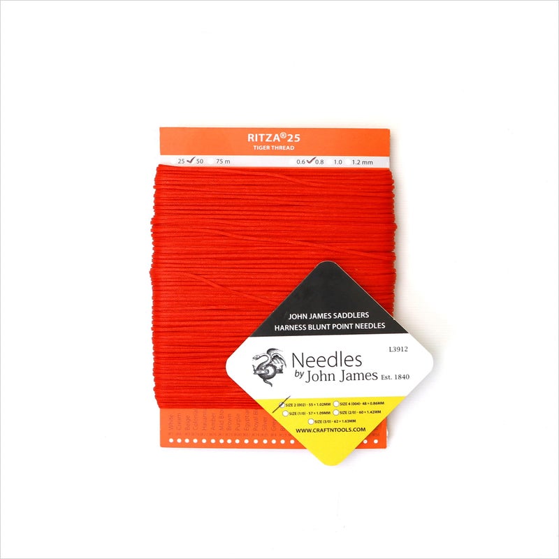 Ritza 25 Tiger Thread RED 1.0mm RITZA 25 Tiger Thread for Leather Craft | Waxed Polyester Saddlers Thread - Image 3